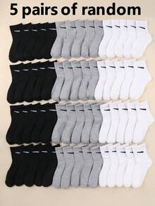 20 Pairs Kids Socks, Children Short Socks, Mid-Calf Socks, Sports Socks With Horizontal Stripes/Lines Design, Suitable For Daily Wear, Unisex For Boys And Girls, Fit For 1-16 Years Old, Breathable Soft And Comfortable - Multicolor - View 23