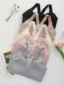 5pcs Women'S Full Coverage Wire-Free Bra Set - Shock-Absorbing Y-Strap Lift & Support, Removable Pads, Seamless Pullover For Gym, Running, Daily Wear-Medium Support, Breathable Underwear- Machine Washable Comfort, Bras For Women, Lingerie For Women - 彩色 - 查看 2