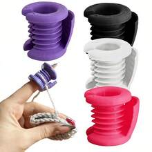 Adjustable Crochet Tension Ring | Non-Slip Comfortable Finger Protector, Suitable For Beginners And Advanced Knitters, 3D Printed Yarn Holder, Finger Guard, Lightweight Portable Handcraft Accessory - Multicolor - View 1