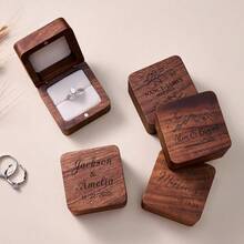 Customized Velvet Ring Box, Engagement Ring Box, Wedding Ring Box, Marriage Ring Box, Double Slot Ring Holder, Anniversary Gift - Multicolor - View 9