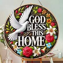 1个2D平面经典心形木质欢迎牌，2D花环装饰牌，家居装饰，多用途门挂墙饰，适用于后院、露台、海滩酒吧、卧室，送给朋友和同事的独特礼物 - 彩色 - 查看 6