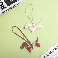 Spot Creative Double-Sided Leather Three-Dimensional Dachshund Cute Bag Pendant Key Chain Mobile Phone Case Pendant High-End Sense - Multicolor - View 7
