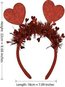 2/1pc High Quality Valentine's Day Headband, Heart-Shaped Headpiece, Wedding Atmosphere Decoration, Valentine's Day Party Supplies, Bridal Headpiece, Groomsman/Bridesmaid Headpiece - Multicolor - View 2