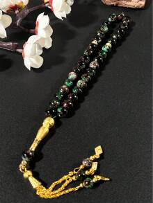 33pcs Glass Handheld Counting Praise Beads, Golden Tassel Glass Bracelet Muslim Prayer Beads - Multicolor - View 12