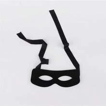1个黑色通用安全护目镜，佐罗半脸面具，适用于角色扮演、表演、化装舞会、电影道具、服装派对装饰、恶作剧道具 - 黑色 - 查看 5