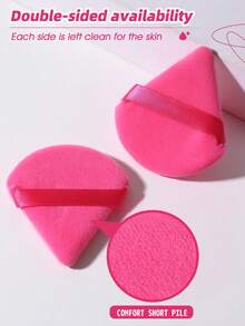 12件套精准化妆海绵及粉扑套装：4个多形状美妆蛋 + 8个细节三角粉扑 – 非常适合全脸底妆和定妆 - 粉色 - 查看 5