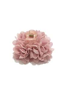 1pc Solid Color Floral Print Retro French Rose Flower Hair Clip, Suitable For Daily, Party, And Vacation Wear Women Hair Accessories Elegant Hair Claws Fashion Claw Clip Summer Beach Holiday Essential - Pink - View 9
