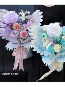 10套蝴蝶翅膀花束包装纸 - 彩色 - 查看 1