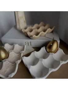 硅胶蛋形模具，DIY复活节彩蛋蜡烛模具，节日家居装饰/礼品树脂浇铸模具，手工石膏艺术装饰模具 - 白色 - 查看 3