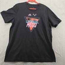 Lionels Messis Black Football Soccer T-Shirt Mens L Graphic Inters Miamis NEW - 黑色 - 查看 1