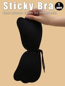 2 Pairs /1 Pair Of Strapless Invisible Bras, Reusable Folding Bras, Women's Invisible Bras, Invisible Backless Bras With Breast Stickers, Large Bras, Suitable For Most People - Multicolor - View 15