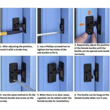 2套90度门闩滑动纱门闩谷仓门锁搭扣闩锁卡扣锁口袋门锁和闩锁