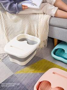 Foldable Massage Foot Soaking Bucket, Home Use, Simple Massage, Wellness, Foot Bath Basin Household Foot Bath Basin Made Of Plastic, Designed For Health Preservation. It Comes With A Lid For Heat Preservation And Has A Massage Function. This Foot Soaking Bucket Is Suitable For Adults.Light Weight, Space Saving - 彩色 - 查看 7