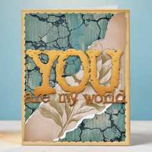 创意“你就是我的世界”切割模具，DIY剪贴簿相册和压花模板，贺卡制作工具，卡片纸切割工艺品，礼品卡制作模板模切。 - 銀色 - 查看 2
