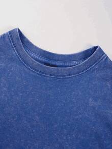 Stonewashed Basic Comfortable T-Shirt For Everyday Wear, Sizes PP To GG, Volcom Art Streetwear Urban Culture Street Fashion Street Graffiti Skater Skateboard Shirt Blouse Unisex Men's Women's 100% Cotton Top Premium Streetwear New Release Immediate Shipping Various Colors!! Plus Size - Màu xanh lam - Xem 4