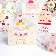 5pcs/20pcs 6 Styles Creative 3D Birthday Greeting Cards, Happy Birthday Wishes Postcards, Cake Shop/Flower Store Decoration And Packaging Greeting Cards - Nhiều màu - Xem 5