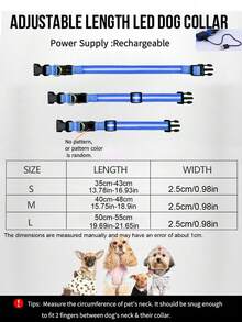 1pc Rechargeable LED Pet Collar, Dual Fiber Optic Lighting, Anti-Lost & Anti-Collision For Medium/Large Dogs At Night - Multicolor - View 12