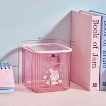 Sanrio Desktop Trash Can With Transparent Lid, High-Quality Garbage Bin For Bedroom, Living Room, Convenient Flip-Top Trash Can - A - View 8