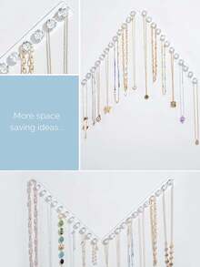 Jewelry Storage Rack, Can Store Necklaces, Bracelets, Earrings And Rings, Transparent Wall-Mounted Display Rack, Suitable For Dressing Tables, Mirror Cabinets, Etc., Multifunctional Hooks, Jewelry Storage Hooks, Can Be Used For School Dormitories And Back To School Season