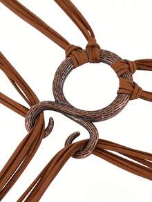 1条长绳结腰带，女士北欧女巫腰链，巨魔斜挎腰带，维京配饰，适合波西米亚风格连衣裙 - A - 查看 7