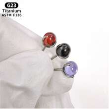 SENLANSP 2只时尚F136钛金合成锆石耳钉，三爪锆石珍珠植入级无螺纹穿刺饰品耳骨钉，适合婚礼、派对或作为礼物 - 耳環 - 查看 2