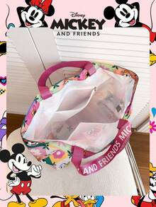 Disney 1 chiếc túi tote gấp gọn in hình chuột Mickey và những người bạn, dung tích lớn, dây rút, kiểu dáng nhẹ, nhiều kiểu cho nữ và bé gái, thích hợp đi mua sắm và sử dụng hàng ngày. - Nhiều màu - Xem 5