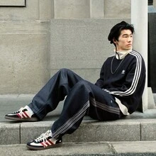 Adidas WAFFLE BBTT Retro Waffle Slim Fit Sports Jacket, Lightweight Outerwear - Black - View 10