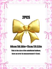 2/6pcs Large Matte Cream Blue, Gold, Red, Purple, Pink Bow-Shaped Foil Balloons, Suitable For Birthday Party, Anniversary, Wedding, Valentine's Day, Baby Shower, Bridal Shower, Mother's Day Party Decoration - Multicolor - View 12