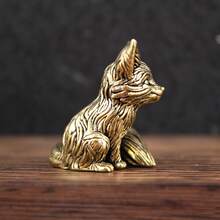 Brass Solid Animal Sculpture Table Art Decor For Living Room Bedroom Modern Minimalist Style - Cáo dễ thương - Xem 4
