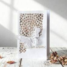Creative Butterflie And Grid Cutting Dies, DIY Scrapbooking Album And Embossing Stencil, Greeting Card Making Tool, Card Paper Cutting Crafts ,Gift Card Making Template Die Cuts. - Silver - View 12
