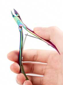 3pcs Stainless Steel Nail Care Set, Includes Nail Clipper, Nail Cutter, Nail Care Tools, Cuticle Remover, Nail File, Manicure & Pedicure Kit (Colored Titanium) - Multicolor - View 5