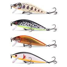 7.5cm/2.95in 9.7g/0.34oz Sinking Minnow Lure, Long Casting Sinking Minnow Lure, 3D Eyes Bionic Hard Bait, Fishing Accessory - Multicolor - View 1