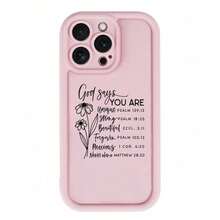 Flower & Letter Pattern Smartphone Case, Anti-Drop Phone Protector Cover, Phone Accessory For  17 Pro Case  16 Pro Max Case 15 14 13 12 11 &  S25 S24 S23 Ultra - Pink - View 6