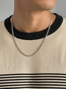 GRDR Áo thun nam tay ngắn cổ tròn phối màu sọc, dáng ôm, thời trang thường ngày, đa năng, thích hợp mặc hàng ngày. - Màu be - Xem 4