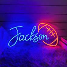 Décoration murale à lumière néon USB personnalisable et gradable, enseigne au néon personnalisée, décoration de chambre à coucher au néon, cadeau pour mariage, anniversaire, Noël, Saint-Valentin - football - Voir 5