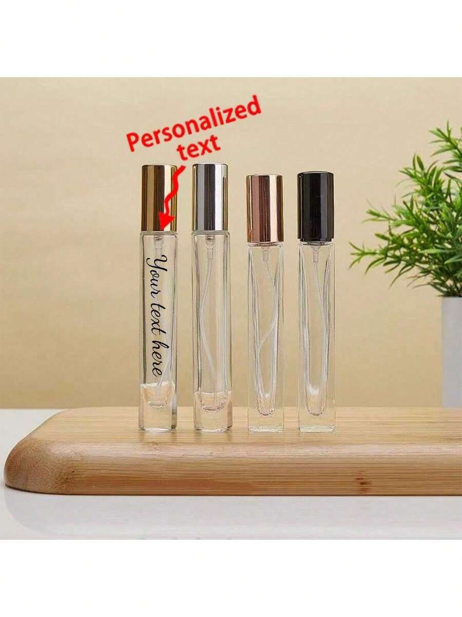 1pcPersonalized Name Customized Perfume Glass Bottle Empty Bottle With Lid Transparent Press Spray Bottle Perfume Portable Travel - 15ml - View 1