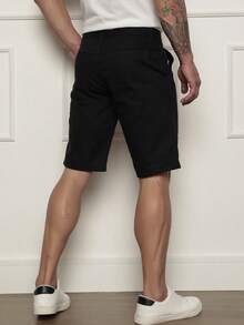 Men's Premium Colored Denim Bermuda Shorts In Various Colors - Black - View 5