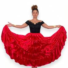 Pombagira Skirt With 4 Ruffles, Umbanda/Candomblé Style - Đỏ - Xem 1
