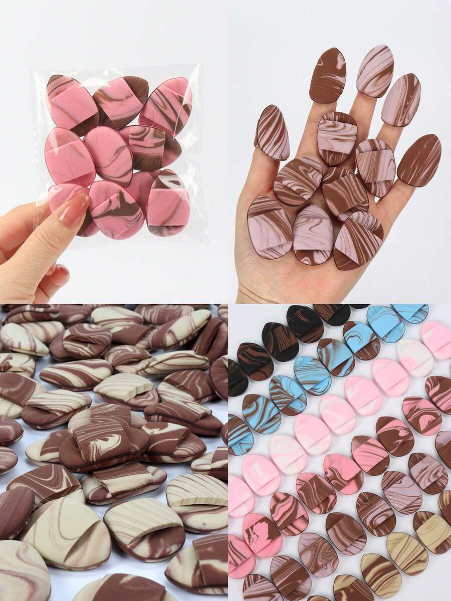 10-30-50-100pcs Makeup Sponge Puff, With Air Cushion, Latex-Free Mixed Sponge And Puff, Suitable For Liquid Foundation, Powder, Concealer. Suitable For All Skin Types. - Multicolor - View 1