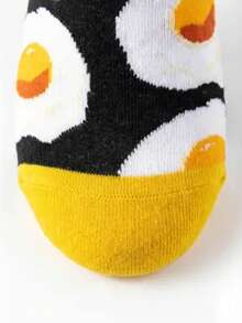 4 Paar unisex Lebensmittel-Themen Bootsocken - Multi-Stil Design (Brathähnchen/Sushi/Ei/Burger Muster), leckere Neuheitssocken für den täglichen Lässig-Tragen, ideales Geschenk für Essensliebhaber, ganzjährig modische Lässig-Socken - Verschiedenfarbig - Übersicht 10