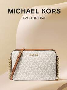 Michael Kors Túi đeo chéo cỡ lớn in logo Jet Set (Nữ) - Trắng Vanilla - Xem 1