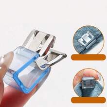 6pcs Invisible Pant Leg Clips - No Sewing Required Pant Leg Fixers To Prevent Dragging, Also Can Be Used To Secure Sun Hat/Bucket Hat Strings, Invisible Pant Leg Shortening Clips, Hidden Clasp Pant Leg Closure Device To Prevent Dragging Hem - Multicolor - View 6