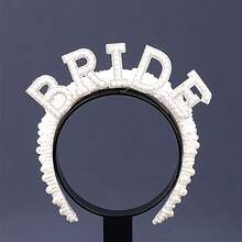 A Sparkling Rhinestone And Faux Pearl Decorative Headband, An Elegant Hair Accessory Suitable For Wedding And Party Outfits - 白色 - 查看 6