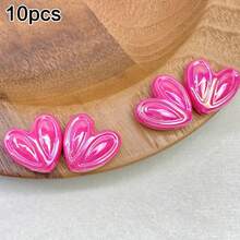 10pcs Colorful Acrylic Rabbit Ear & Heart Shaped Beads, DIY Jewelry Making, Craft Supplies, Friendship Gifts, Home Decor, Small Accessories - DIY - View 12