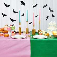 AmazingSpark 6 Pcs Pink And Green Tablecloth, 54" X 108" Disposable Witch Pink And Green Table Cover Birthday Tablecloth Plastic Table Cover Decors For Baby Shower Birthday Party Supplies - / - 查看 3