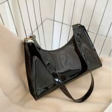 Lightweight,Business Casual Clear Shoulder Bag For Teen Girls Women College Students,Rookies & White-Collar Workers Perfect For Office,College,Work ,Business,Commute,Outdoors, Travel, Outings, Waterproof, Sandproof Transparent Bag, Beach Sports Picnic Snacks Clear Purse For Women - 黑色 - 查看 3