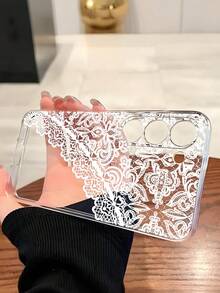 1pc Lace Trim Soft Phone Case Compatible With Huawei Honor, Redmi, Galaxy A04e/12/A13/A14/A34/A50/A52/A53/A54/S21/S22/S23/S24/S25/S25Ultra/S25FE/S26/S26 PLUS/S26 ULTRA/S26 EDGE, 6A/7A/8A, 12T/13T/15T/15T Pro - Clear - View 4