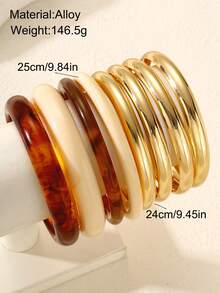 Bộ vòng tay cao cấp trong suốt in hình độc đáo, phong cách nghỉ dưỡng biển cổ điển, chất liệu nhựa acrylic, màu sắc ombre, kiểu dáng không đều, gồm 21 chiếc, được làm từ chất liệu co giãn, in họa tiết tre đan, thích hợp cho cả nam và nữ, phù hợp cho kỳ nghỉ biển, tiệc tùng, hẹn hò, đeo hàng ngày. Quà tặng trang sức cho Ngày Valentine, Ngày của Mẹ (Giao hàng ngẫu nhiên). - Nhiều màu - Xem 11