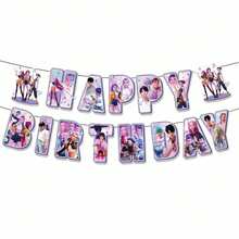 随机款式高品质韩流主题拉旗 - 吸睛图案，是粉丝聚会和房间装饰的完美之选 - 彩色 - 查看 1