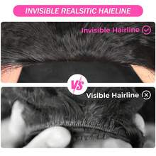 Kinky Straight Half Wig Human Hair 3 In 1 Seamless Flip Over Half Wigs For Women Ready To Go Headband Wig 200% Density Drawstring Kinky Curly Half Wig Glueless Natural Black - Natural Black - 查看 3